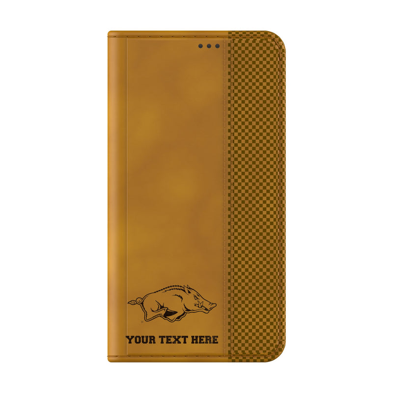 University of Arkansas Fayetteville Razorbacks Personalized Burn Galaxy Folio Phone Case for Samsung Galaxy Closed.Jpg