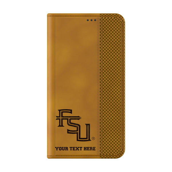 Florida State University Seminoles Athletic Wordmark Personalized Burn Galaxy Folio Phone Case for Samsung Galaxy Closed.Jpg