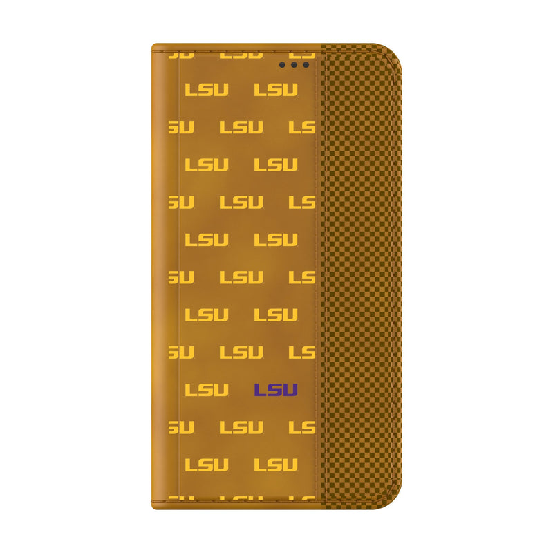 Louisiana State University Tigers Fashion Pattern Galaxy Folio Phone Case for Samsung Galaxy Closed.Jpg