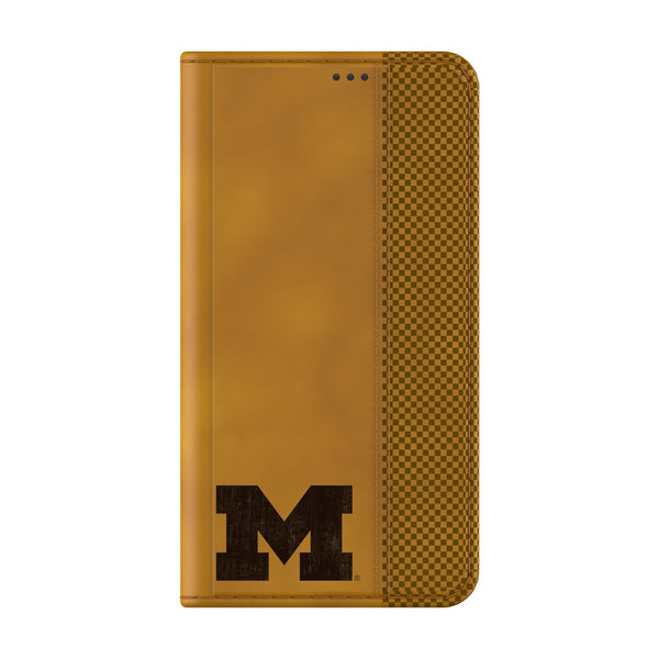 University of Michigan Wolverines Burn Galaxy Folio Phone Case for Samsung Galaxy Closed.Jpg