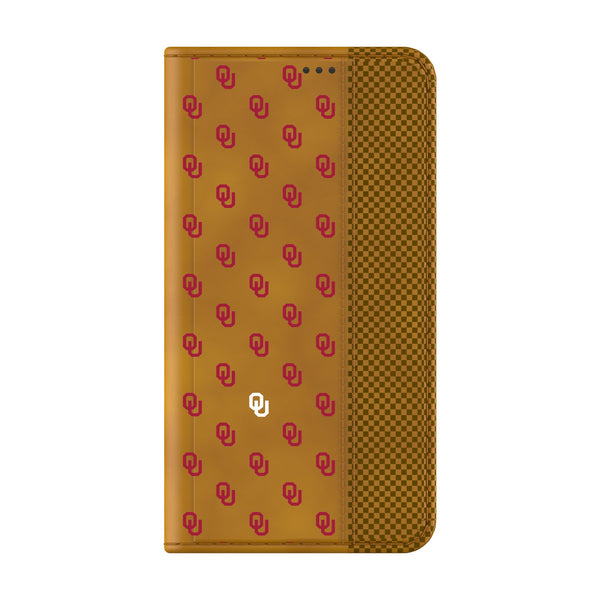 University of Oklahoma Sooners Fashion Pattern Galaxy Folio Phone Case for Samsung Galaxy Closed.Jpg