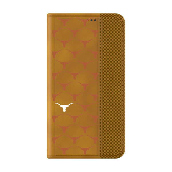 University of Texas Longhorns Fashion Pattern Galaxy Folio Phone Case for Samsung Galaxy Closed.Jpg