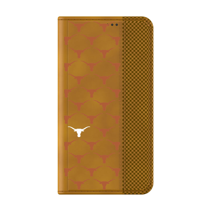 University of Texas Longhorns Fashion Pattern Galaxy Folio Phone Case for Samsung Galaxy Closed.Jpg