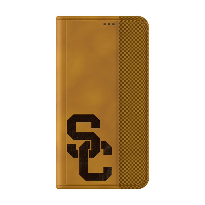 University of Southern California Trojans Burn Galaxy Folio Phone Case for Samsung Galaxy Closed.Jpg