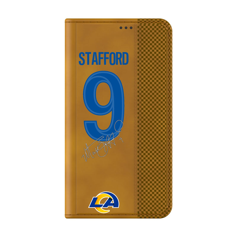 Matthew Stafford Los Angeles Rams 9 Game Tactic Galaxy Folio Phone Case for Samsung Galaxy Closed.Jpg