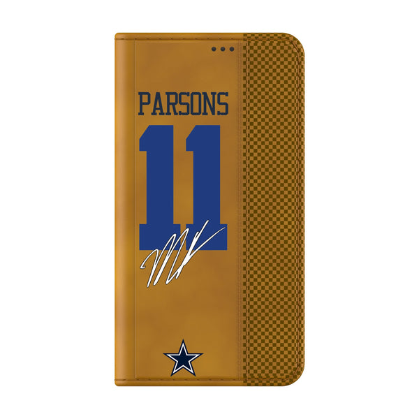 Micah Parsons Dallas Cowboys 11 Game Tactic Galaxy Folio Phone Case for Samsung Galaxy Closed.Jpg