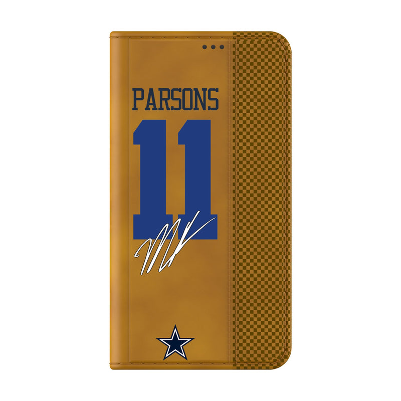 Micah Parsons Dallas Cowboys 11 Game Tactic Galaxy Folio Phone Case for Samsung Galaxy Closed.Jpg