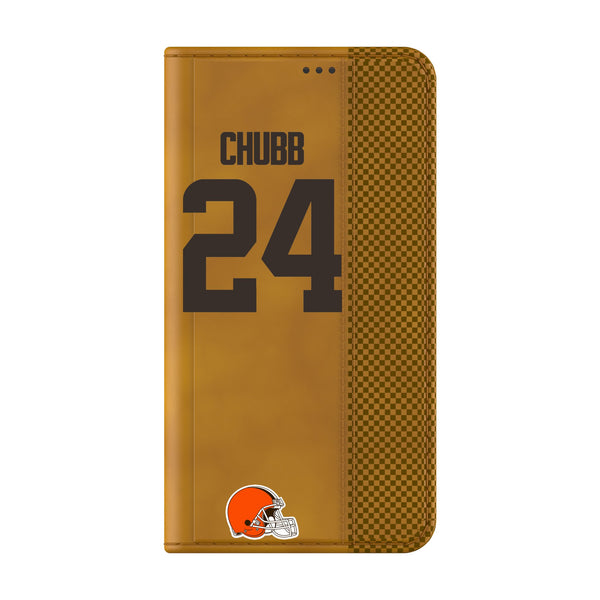 Nick Chubb Cleveland Browns 24 Ready Galaxy Folio Phone Case Closed.Jpg