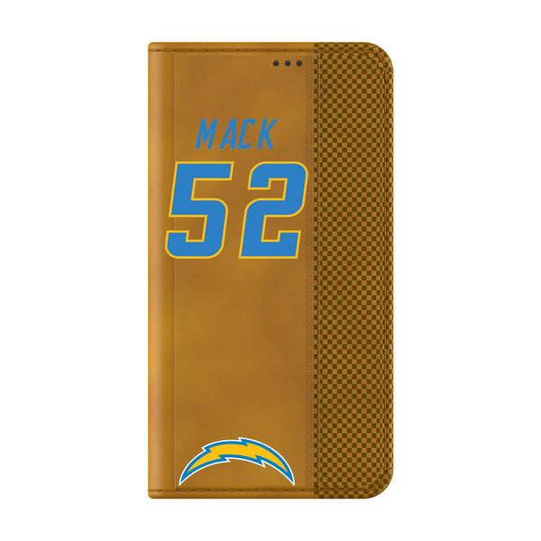 Khalil Mack Los Angeles Chargers 52 Game Tactic Galaxy Folio Phone Case for Samsung Galaxy Closed.Jpg