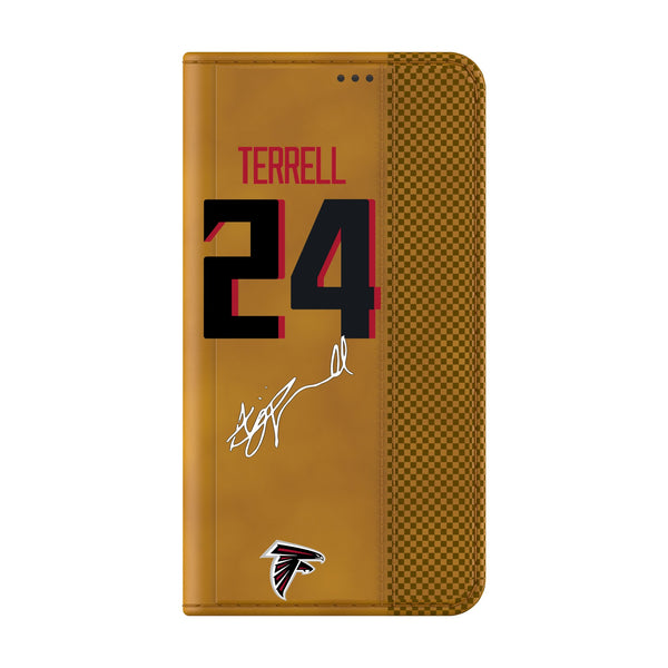 A.J. Terrell Atlanta Falcons 24 Ready Galaxy Folio Phone Case Closed.Jpg