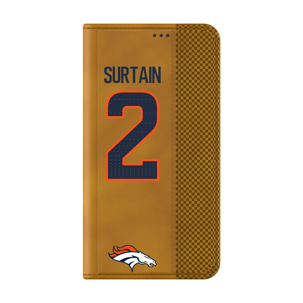 Pat Surtain II Denver Broncos 2 Ready Galaxy Folio Phone Case Closed.Jpg