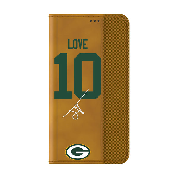 Jordan Love Green Bay Packers 10 Game Tactic Galaxy Folio Phone Case for Samsung Galaxy Closed.Jpg