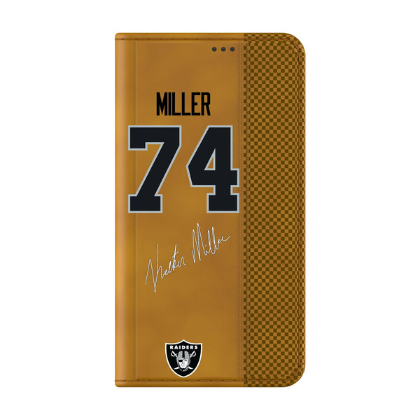 Kolton Miller Las Vegas Raiders 74 Game Tactic Galaxy Folio Phone Case for Samsung Galaxy Closed.Jpg