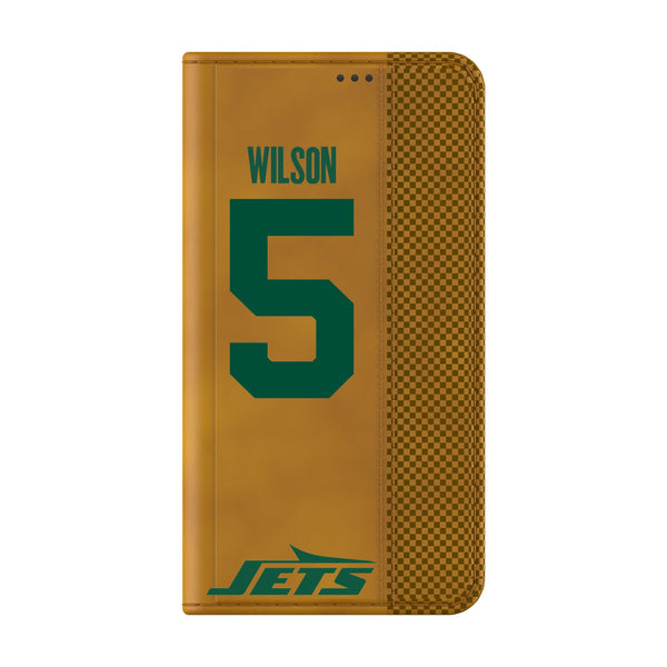 Garrett Wilson New York Jets 5 Game Tactic Galaxy Folio Phone Case for Samsung Galaxy Closed.Jpg