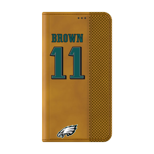 A.J. Brown Philadelphia Eagles 11 Ready Galaxy Folio Phone Case Closed.Jpg