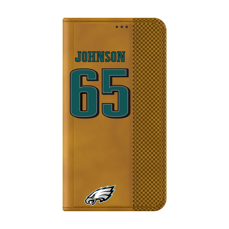 Lane Johnson Philadelphia Eagles 65 Game Tactic Galaxy Folio Phone Case for Samsung Galaxy Closed.Jpg