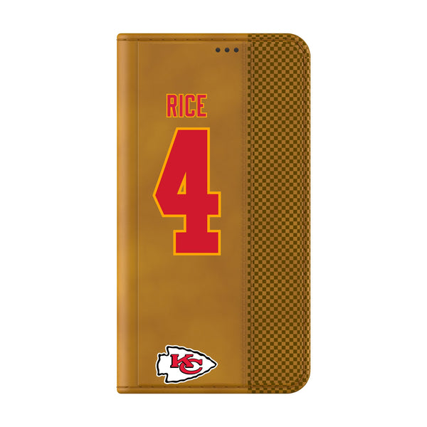 Rashee Rice Kansas City Chiefs 4 Ready Galaxy Folio Phone Case Closed.Jpg