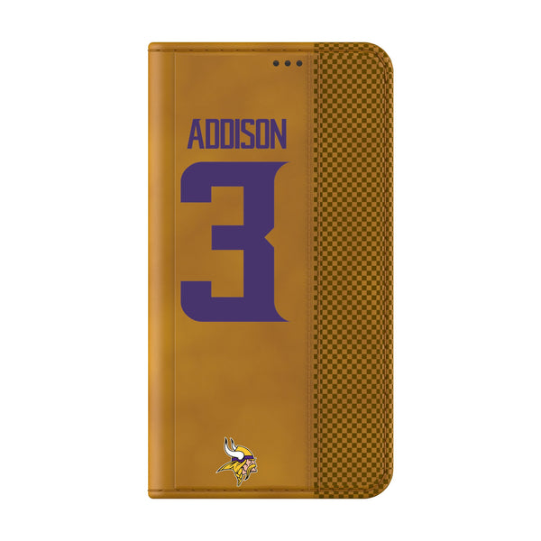 Jordan Addison Minnesota Vikings 3 Game Tactic Galaxy Folio Phone Case for Samsung Galaxy Closed.Jpg