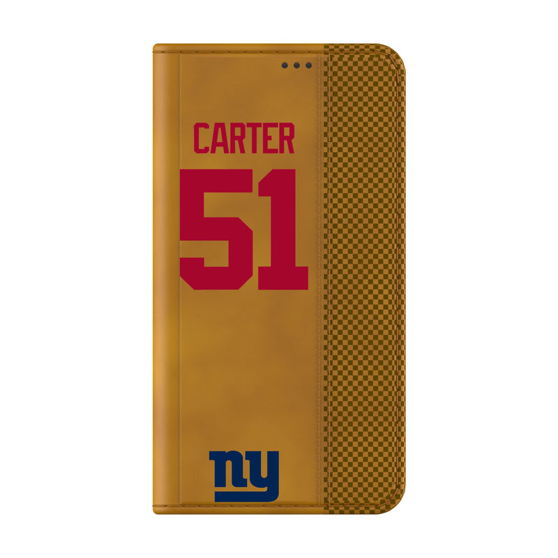 Abdul Carter New York Giants 51 Game Tactic Galaxy Folio Phone Case for Samsung Galaxy Closed.Jpg