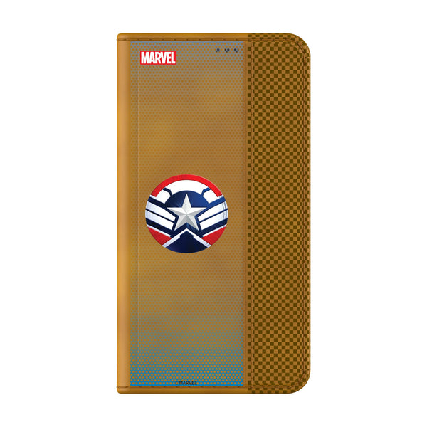 Marvel Avengers Sam Wilson Captain America Grid Galaxy Folio Phone Case for Samsung Galaxy Closed.Jpg