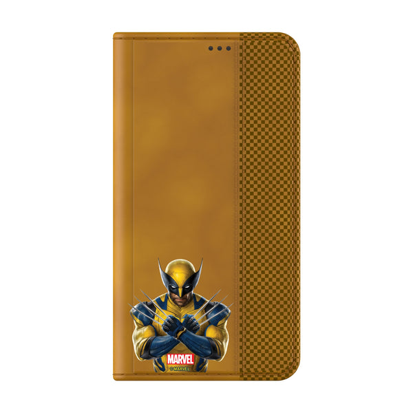Marvel Deadpool Wolverine Badge Galaxy Folio Phone Case for Samsung Galaxy Closed.Jpg