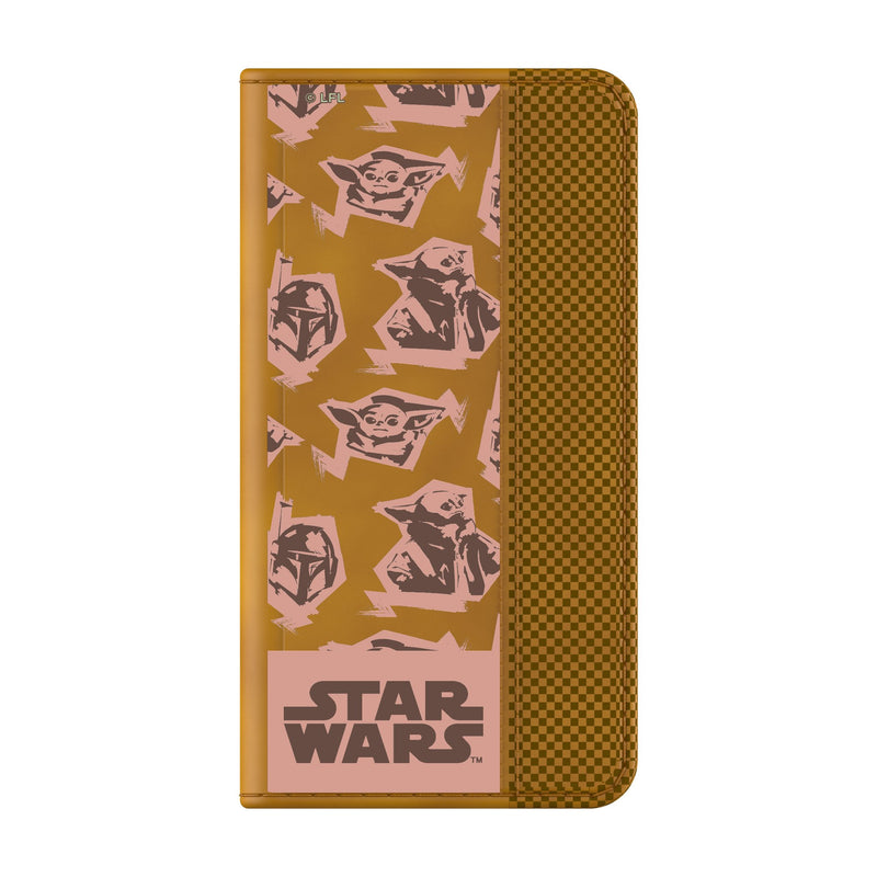 Star Wars: The Mandalorian Grogu Pattern Galaxy Folio Phone Case for Samsung Galaxy Closed.Jpg