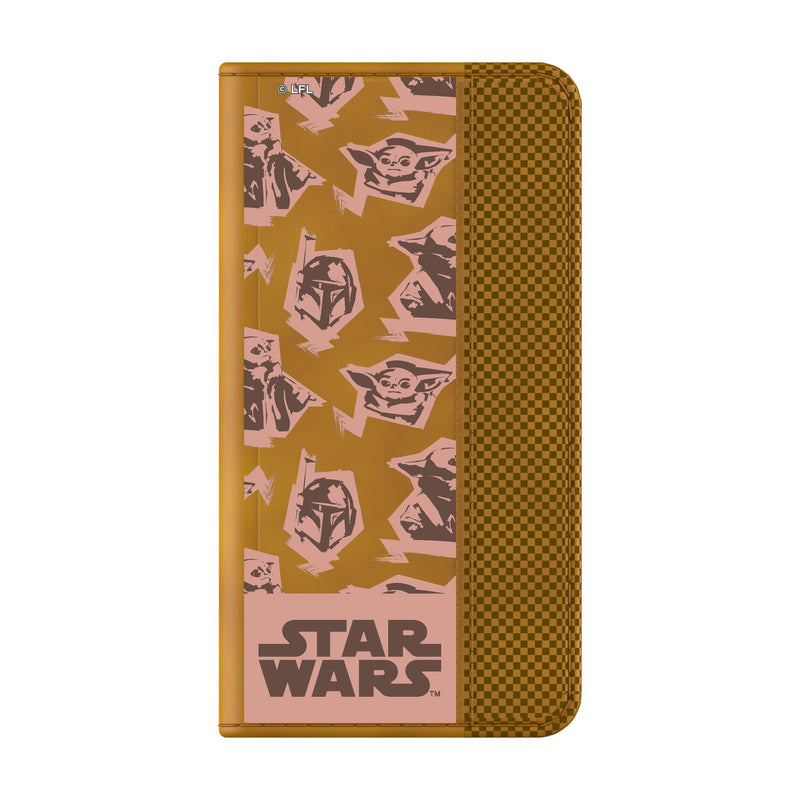 Star Wars: The Mandalorian Grogu Pattern Galaxy Folio Phone Case Closed.Jpg