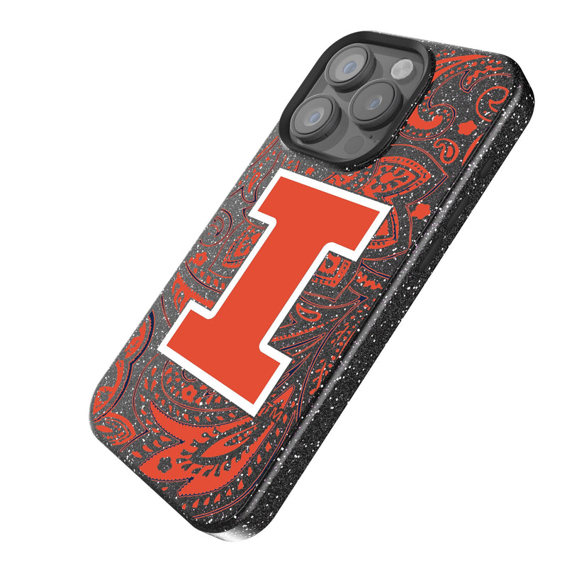 University of Illinois Fighting Illini Paisley iPhone Bling Phone Case Iso.Jpg