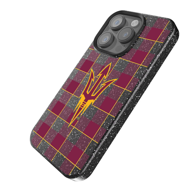 Arizona State University Sun Devils Plaid iPhone Bling Phone Case Iso.Jpg