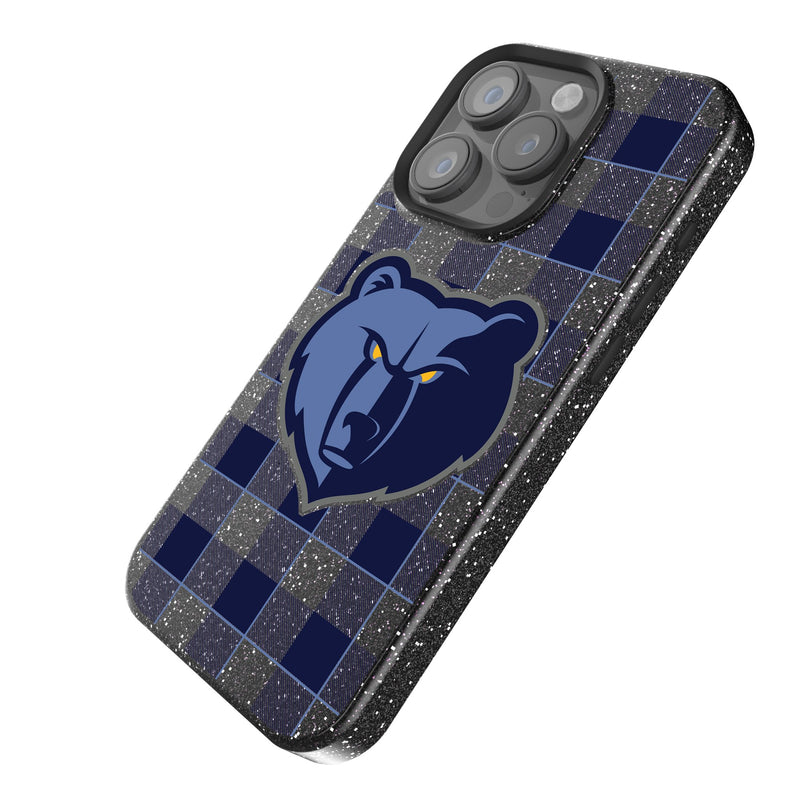 Memphis Grizzlies Plaid iPhone Bling Phone Case Iso.Jpg