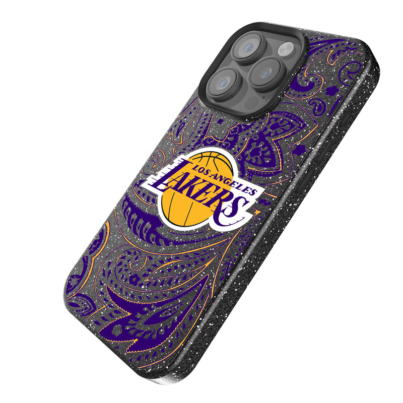 Los Angeles Lakers Paisley iPhone Bling Phone Case Iso.Jpg