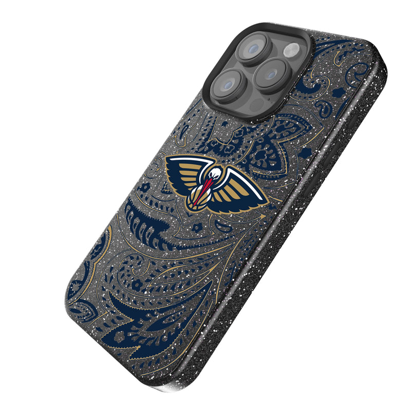 New Orleans Pelicans Paisley iPhone Bling Phone Case Iso.Jpg