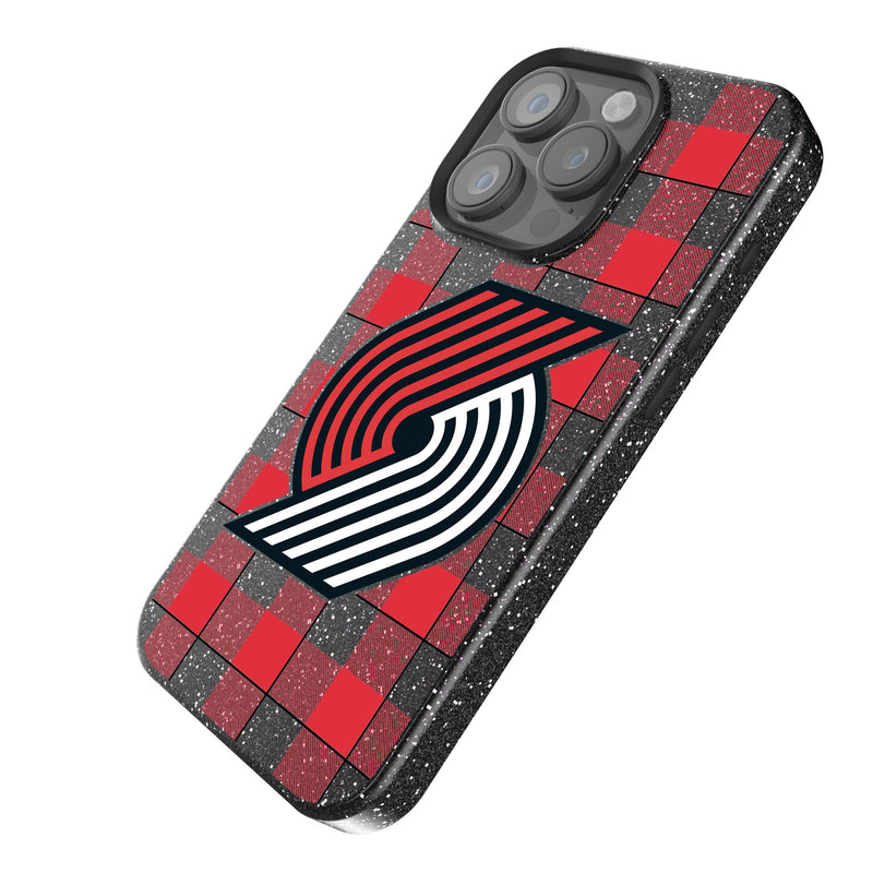 Portland Trail Blazers Plaid iPhone Bling Phone Case Iso.Jpg