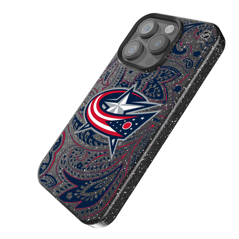 Columbus Blue Jackets Paisley iPhone Bling Phone Case Iso.Jpg