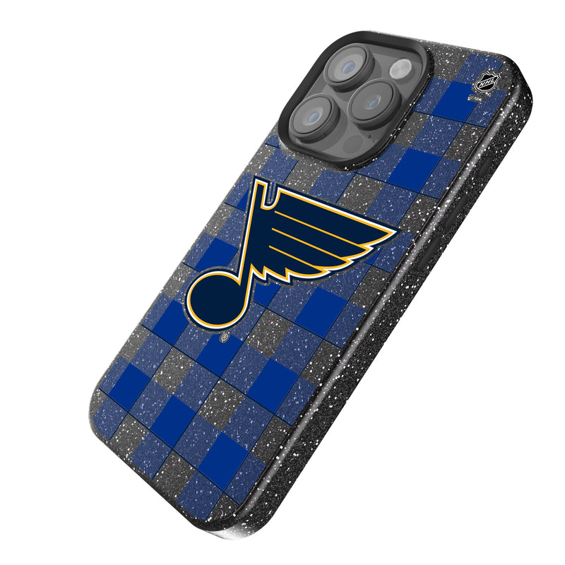 St. Louis Blues Plaid iPhone Bling Phone Case Iso.Jpg