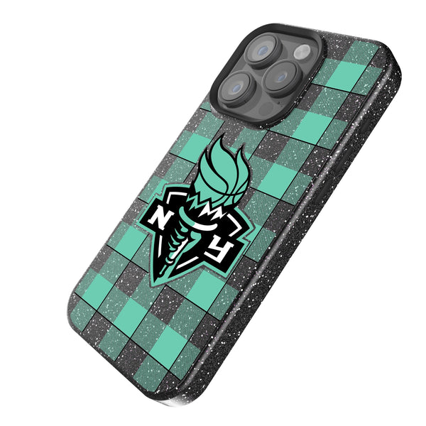 New York Liberty Plaid iPhone Bling Phone Case Iso.Jpg