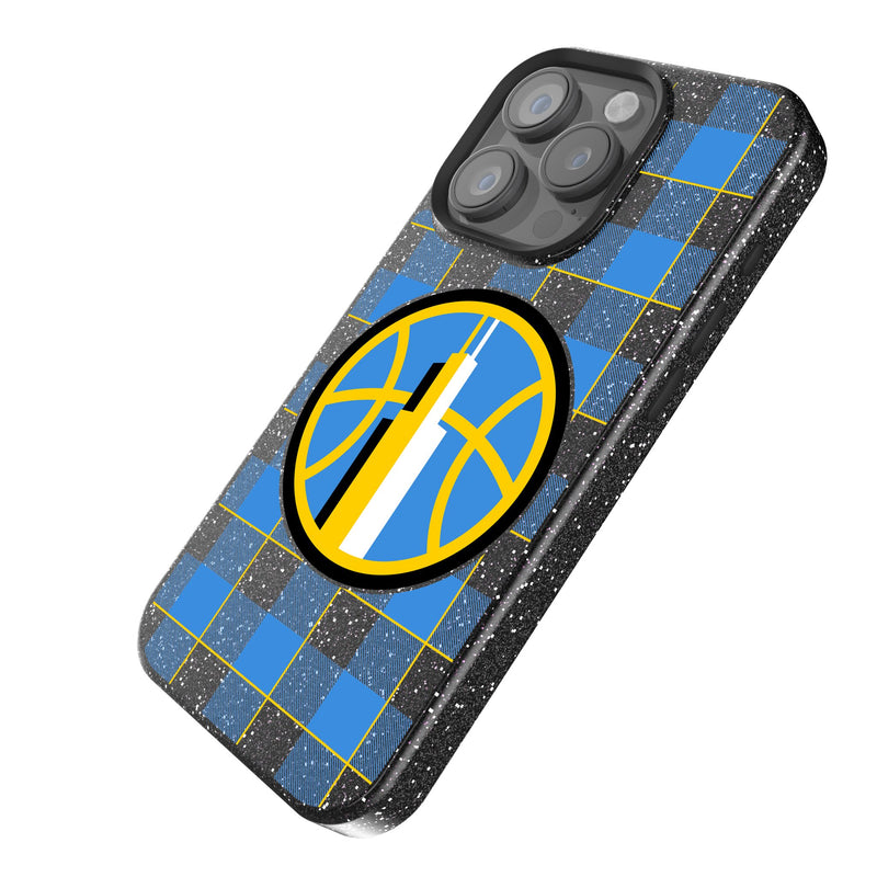 Chicago Sky Plaid iPhone Bling Phone Case Iso.Jpg