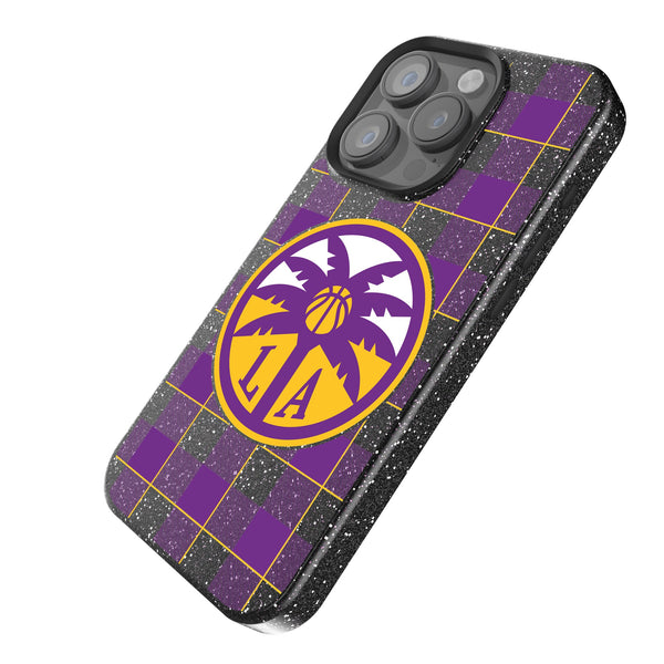 Los Angeles Sparks Plaid iPhone Bling Phone Case Iso.Jpg