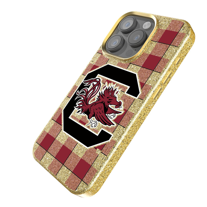 University of South Carolina Gamecocks Plaid iPhone Bling Phone Case Iso.Jpg