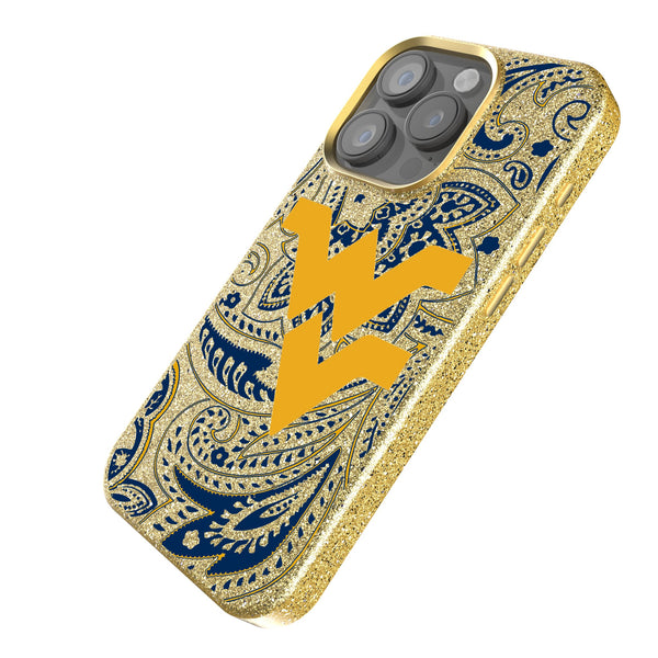 West Virginia University Mountaineers Paisley iPhone Bling Phone Case Iso.Jpg