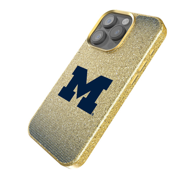 University of Michigan Wolverines Linen iPhone Bling Phone Case for Apple iPhone Iso.Jpg