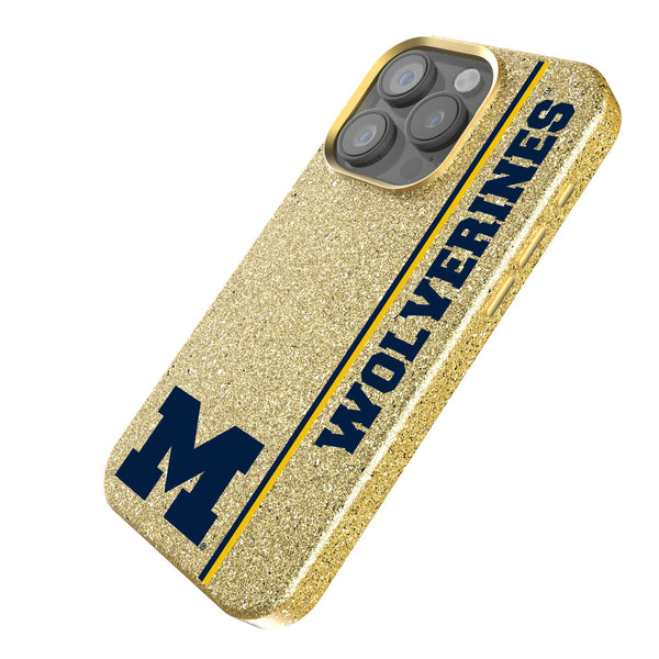 University of Michigan Wolverines Sidebar iPhone Bling Phone Case Iso.Jpg