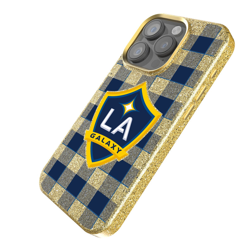 LA Galaxy  Plaid iPhone Bling Phone Case Iso.Jpg