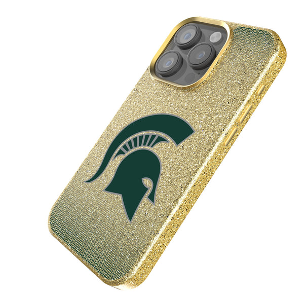 Michigan State University Spartans Linen iPhone Bling Phone Case for Apple iPhone Iso.Jpg