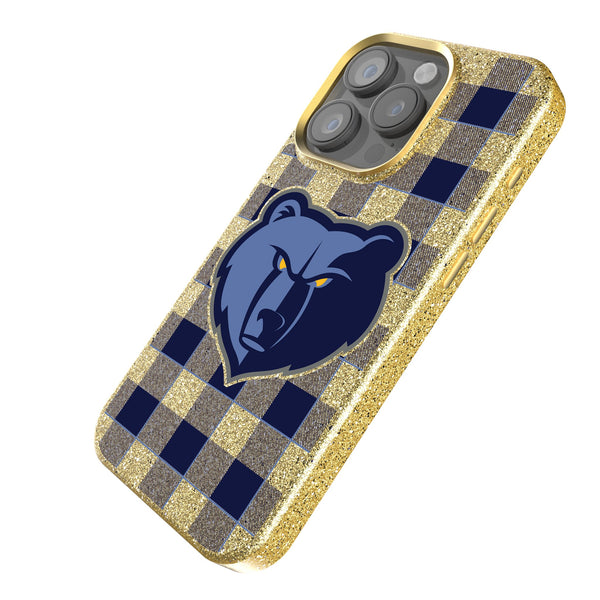 Memphis Grizzlies Plaid iPhone Bling Phone Case Iso.Jpg