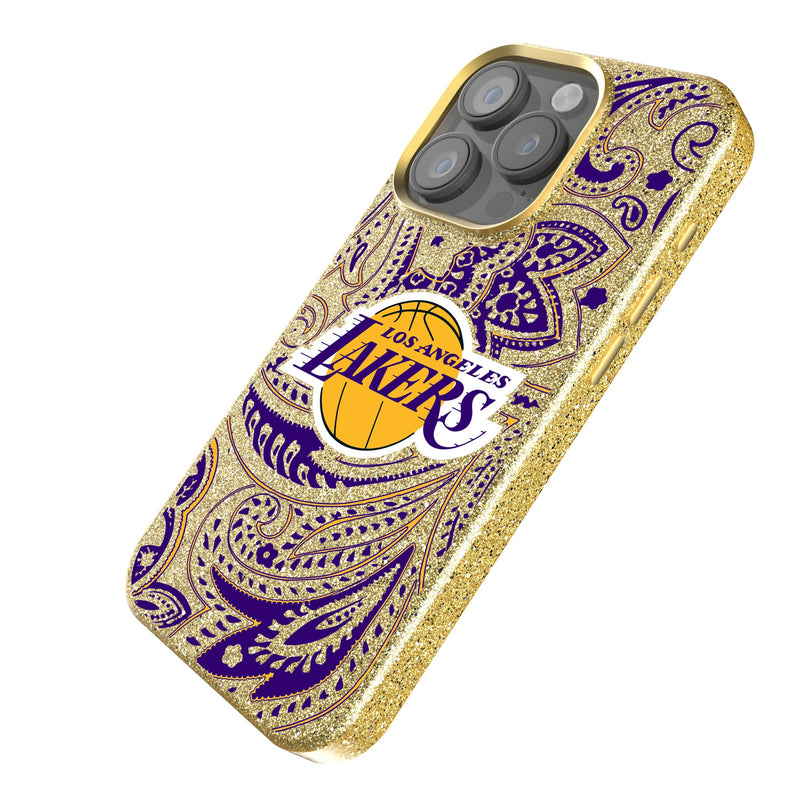 Los Angeles Lakers Paisley iPhone Bling Phone Case Iso.Jpg