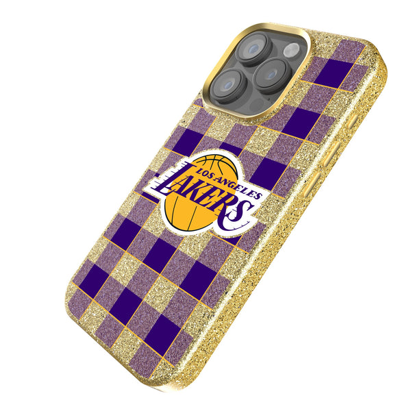 Los Angeles Lakers Plaid iPhone Bling Phone Case Iso.Jpg