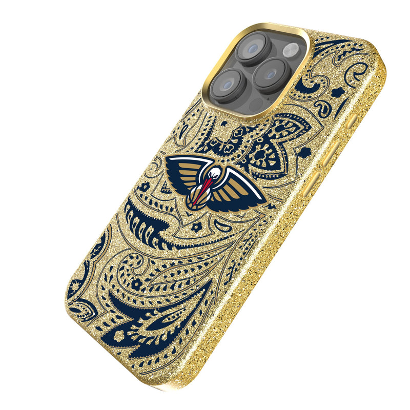 New Orleans Pelicans Paisley iPhone Bling Phone Case Iso.Jpg