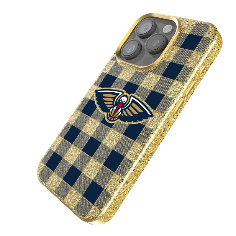 New Orleans Pelicans Plaid iPhone Bling Phone Case Iso.Jpg