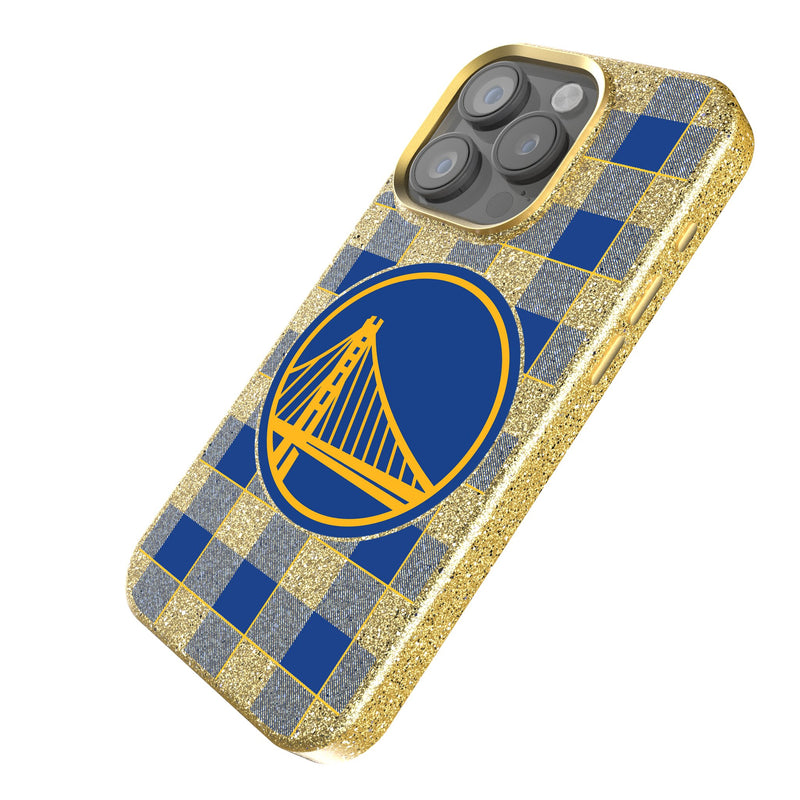 Golden State Warriors Plaid iPhone Bling Phone Case Iso.Jpg